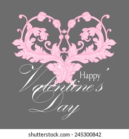 Valentine's day illustration with heart.Calligraphic design element. Vector