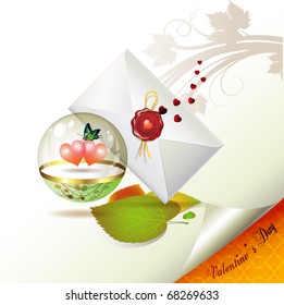 Valentine's day, illustration with hearts and butterflies, vector illustration