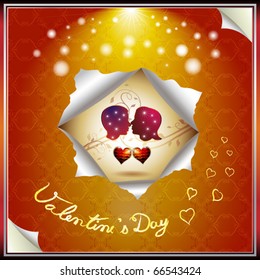 Valentine's day, illustration with hearts of love  and silhouettes