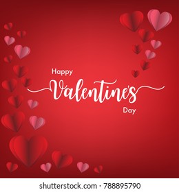 Valentine's day illustration of love paper art style.
