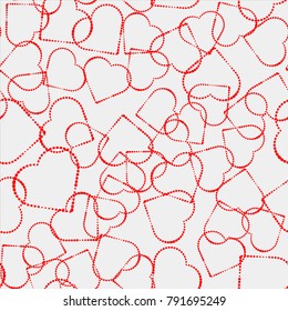 Valentines Day illustration pink pattern. Seamless wallpaer heart vector on pink and grey shadow.