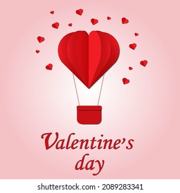 Valentine's Day Illustration Red Paper Ball - Vector Image