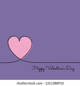 Valentine's Day illustration in retro style with hand drawn heart. Vector