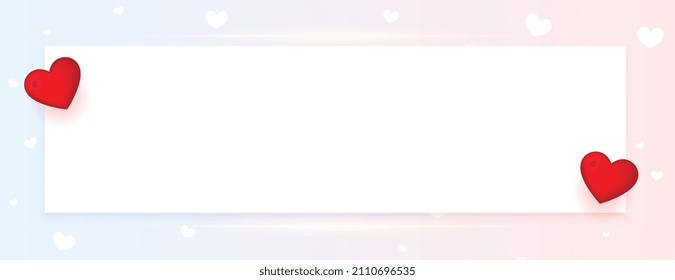 ilustración del día de San Valentín con dos corazones lindos rojos y espacio de texto