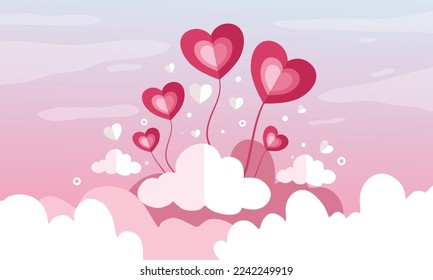 valentines day illustration vector background design for romantic couple in valentines day