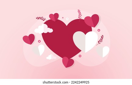 valentines day illustration vector background design for romantic couple in valentines day