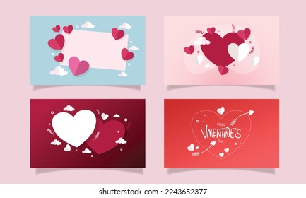 valentines day ilustración diseño de fondo vectorial para pareja romántica en conjunto de días valentines