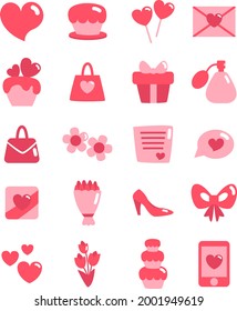 Valentines day, illustration, vector on a white background.