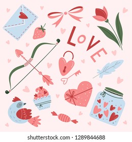 Valentine's Day. Illustration. Vector set.