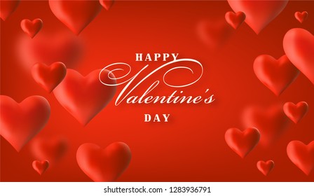 Valentine's day illustration with weightless hearts