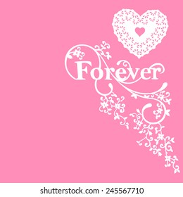 Valentines day illustrations and typography elements 