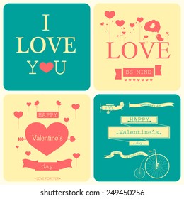 Valentines Day Illustrations Typography Elements Stock Vector (royalty 