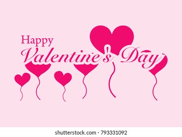 Valentines day illustrations and typography elements