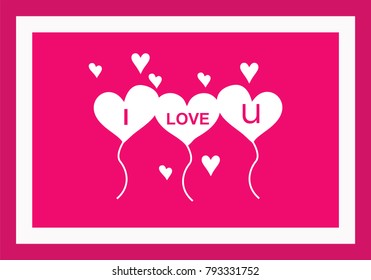 Valentines day illustrations and typography elements