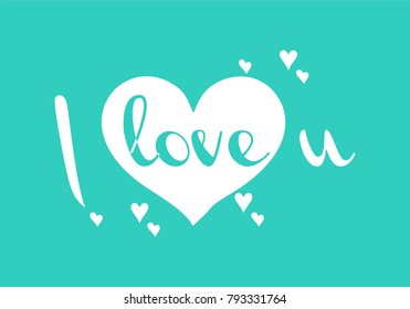 Valentines day illustrations and typography elements