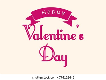 Valentines day illustrations and typography elements