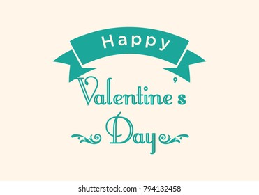 Valentines day illustrations and typography elements