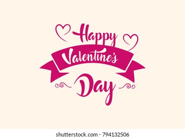 Valentines day illustrations and typography elements