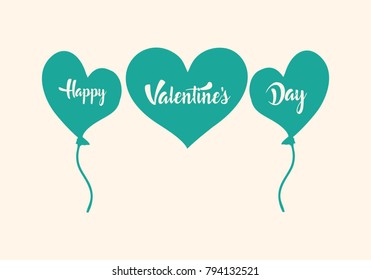 Valentines day illustrations and typography elements
