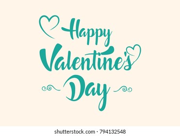 Valentines day illustrations and typography elements