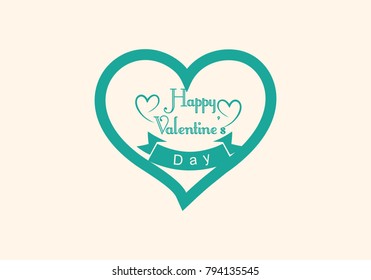 Valentines day illustrations and typography elements