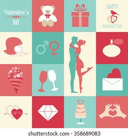 Valentine's day infographic. Flat style love graphic template. Vector illustration