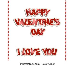 Valentine's day inscriptions. Vector illustration. 