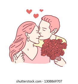 Valentine's Day intimacy. hand drawn style vector design illustrations
