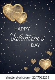 Valentine's Day invitation card, flyer, booklet, coupon, gift voucher vector design template