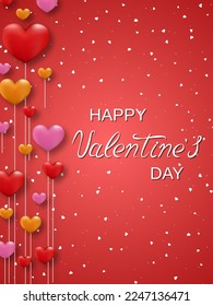 Valentine's Day invitation card, flyer, booklet vector design template