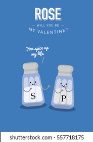 valentine's day invitation card/ salt and pepper template vector/illustration