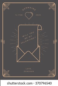 valentine's day invitation card template vector/illustration