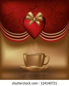 Valentines day invitation card, vector illustration