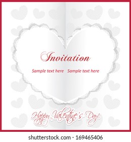 Valentine's day invitation card, vector illustration