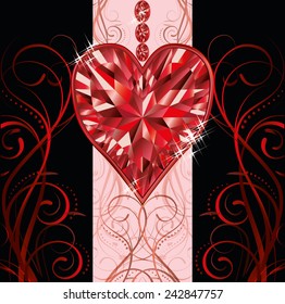Valentines day invitation card, vector illustration