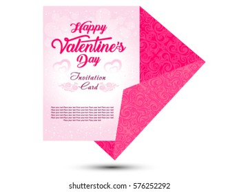 valentine's day Invitation card vector illustration