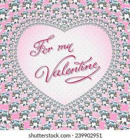 Valentines day invitation design background. Brilliant frame. 