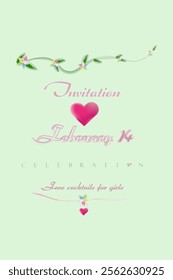 Valentine's Day. Invitation to a party. Celebration. February 14. Day of love