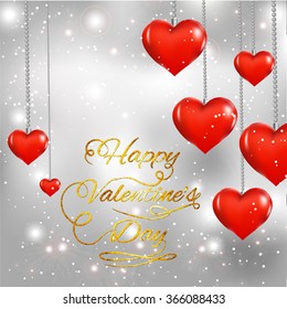 Valentine's Day Invitation with snow and heart.eps 10.