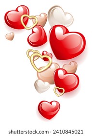 Valentine's Day. Isolated design element, garland of hearts.