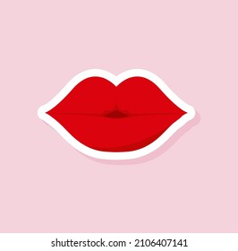 Valentine's Day kiss of holiday stickers. cartoon style. Vector illustration Eps 10