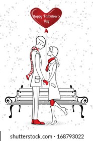 Valentine's day kiss in the park