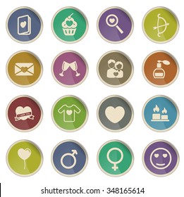 Valentines day label icons for web