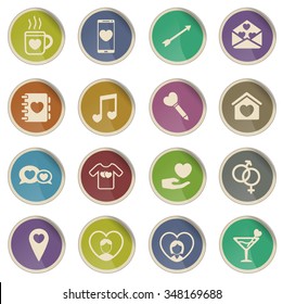 Valentines day label icons for web