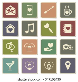 Valentines day label icons for web