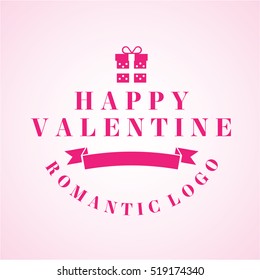 Valentine's day label pink colour, emblem of romantic