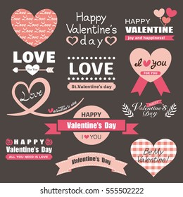 Valentine's day label set
