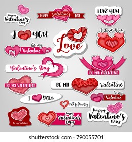 Valentine's day labels collection. 