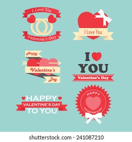 Valentine's day labels, icons elements and badges collection, VECTOR, EPS10