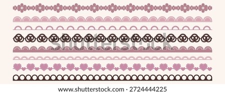  Valentine's Day lace borders featuring scalloped patterns, heart motifs, and delicate trim details ideal for romantic crafts, wedding invitations, and elegant frame designs.